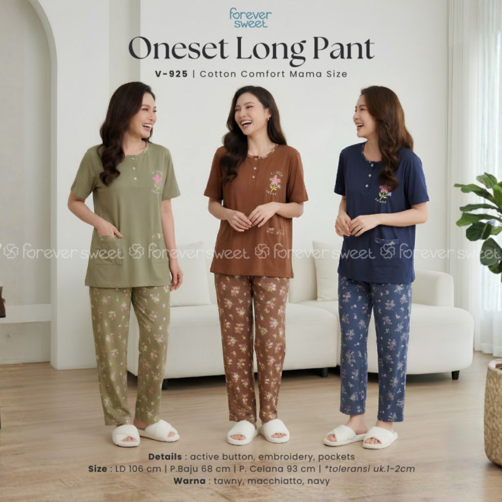 FOREVER SWEET Baju Tidur Celana Panjang Mama Size