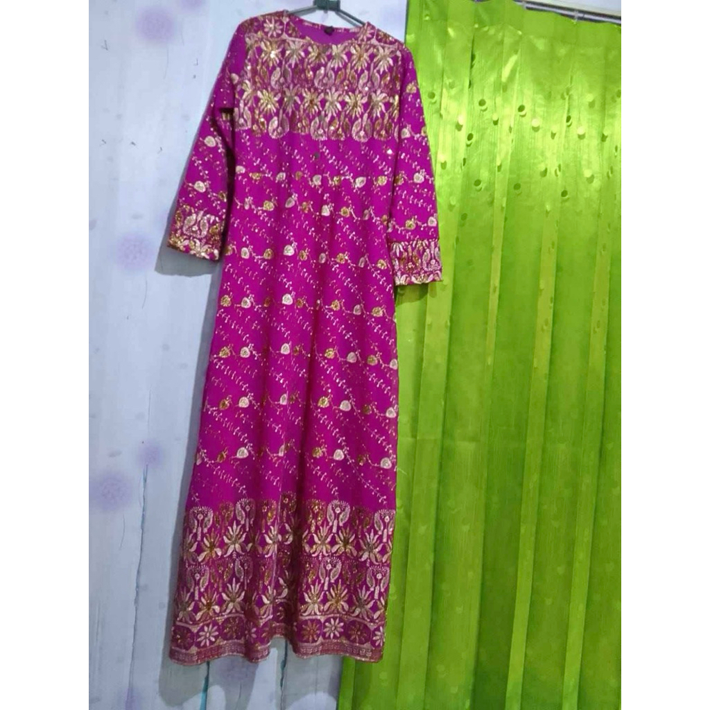 Dress Sari India Wanita Ungu