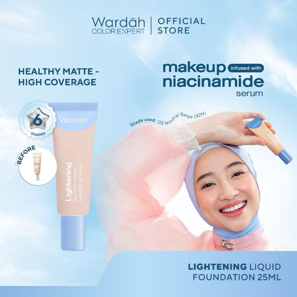WARDAH Lightening Liquid Foundation / WARDAH FOUNDATION / WARDAH LIGHTENING FOUNDATION / WARDAH LIQU