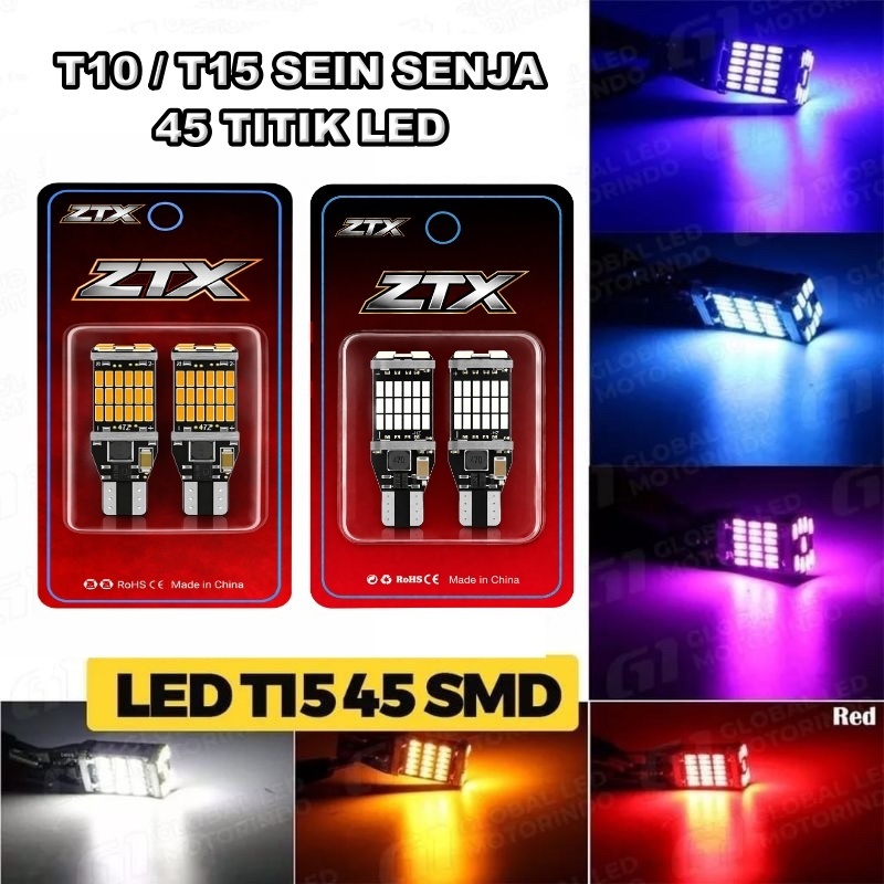 Lampu LED Sein Senja T10 T15 45 LED SMD SEPASANG SEIN SUPERBRIGHT SEPASANG SENJA SEIN MOTOR MOBIL