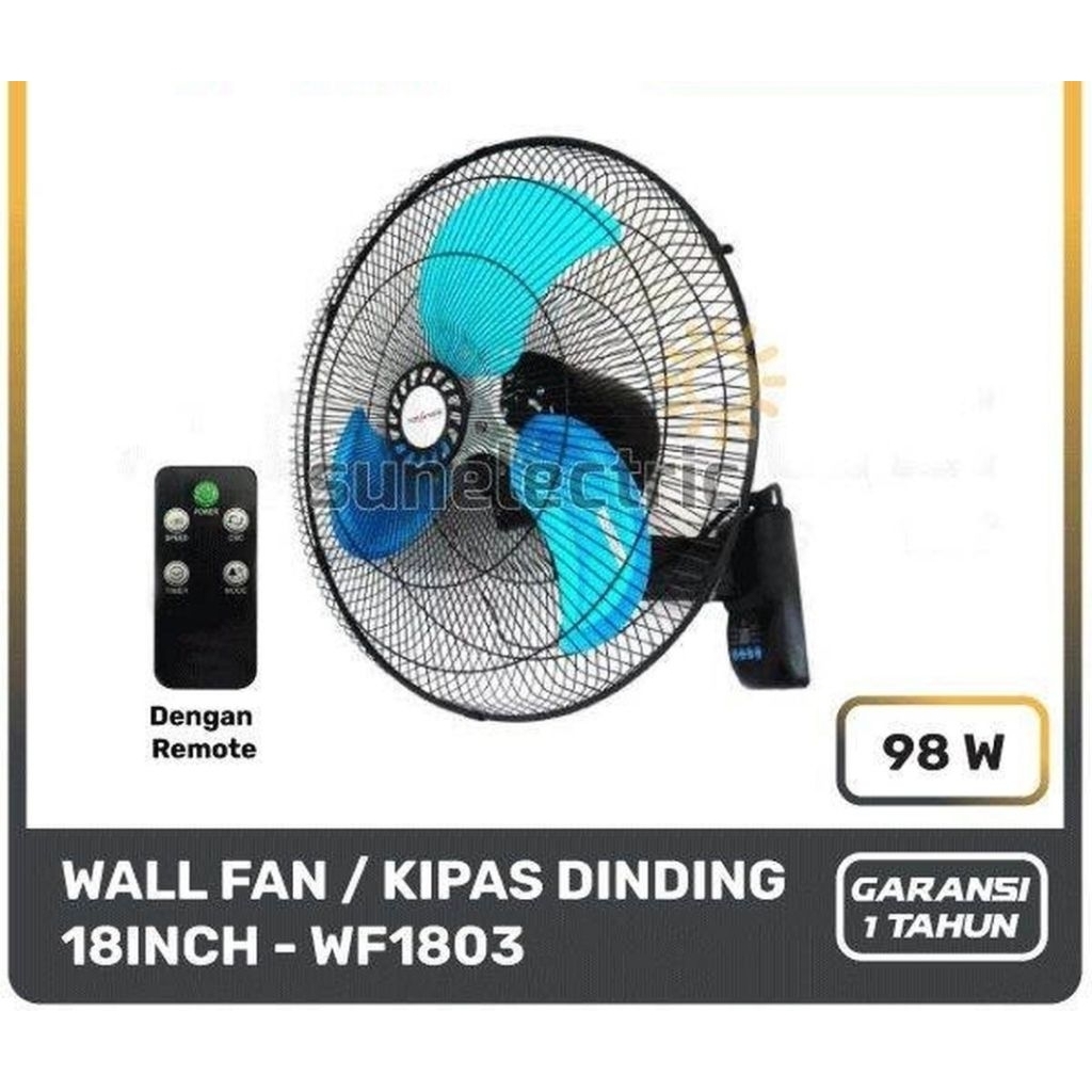 Kipas Angin Dinding Advance WF-1803 18 Inci dengan Remote Control