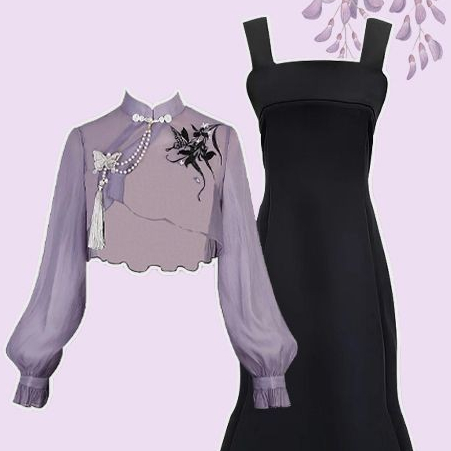 Setelan Blus Hanfu Wanita, Dua Potong Gaya Klasik Baru