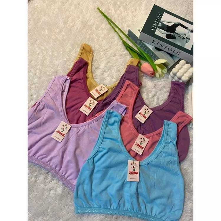 12 Pcs Miniset Motif Polos Anak Remaja SD/SMP Bra Miniset Remaja