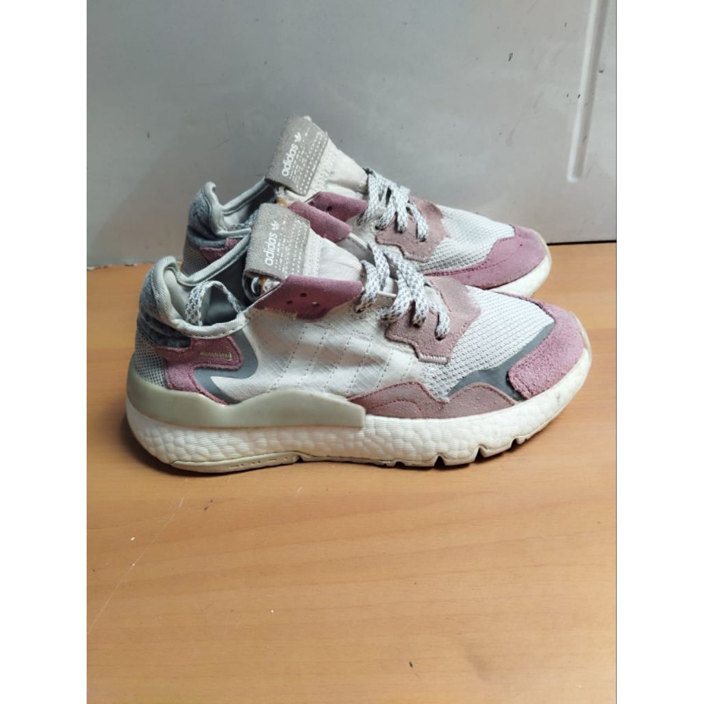 SEPATU RUNNING SNEAKERS CASUAL ADIDAS NITE JOGGER PINK SIZE 36 BEKAS PRELOVED