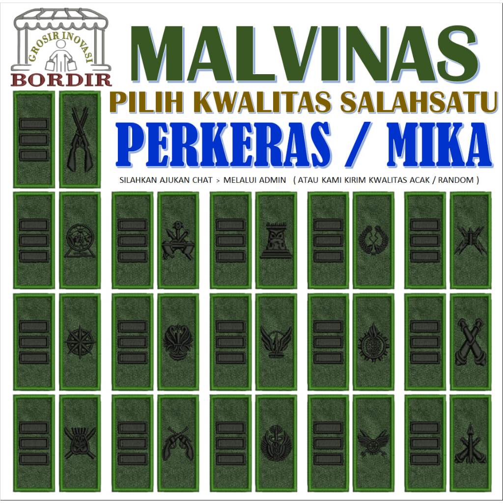 1 PANGKAT KAPTEN CORP KORP CORPS PDL MALVINAS TNI AD STAFF BORDIR LAGI EMBROIDERY GIB