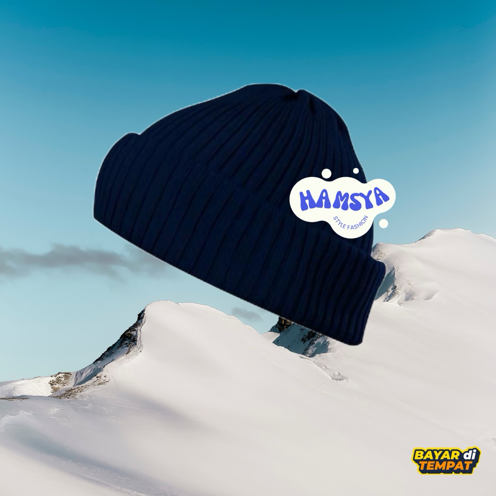 COD - Topi kupluk pria wanita polos trendy masa kini harga terjangkau bahan wol tebal
