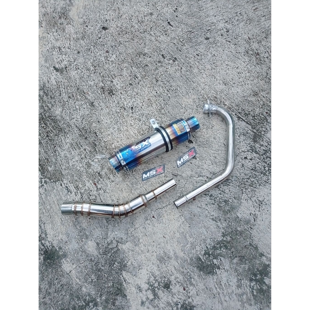 knalpot original msx emblem blu r9 Mugello pnp Vixion satria scorpio Tiger mp cb gl Verza mp mono Ju