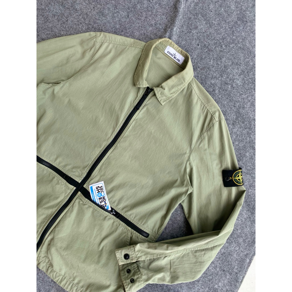 OVERSHIRT STONE ISLAND RIP STOP GREEN SAGE SIZE M