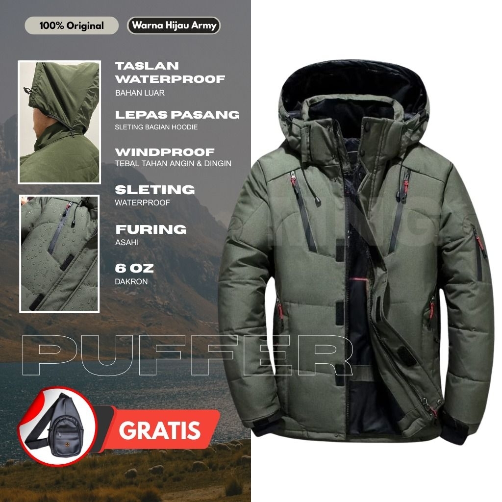 Pakaian Baju Hangat Jaket Gunung Hiking Outdoor Pria Bahan Tebal Waterproof By Mikaila Official Shop