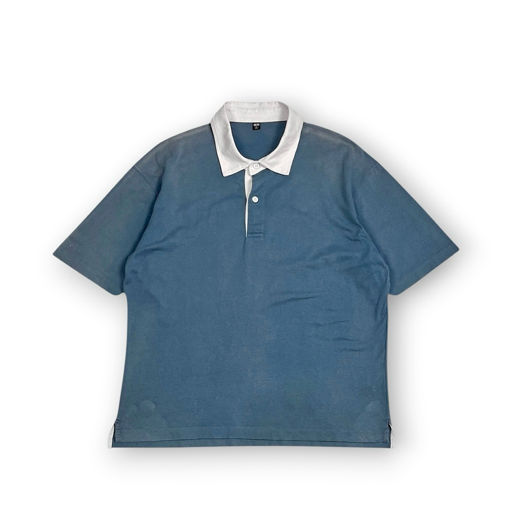 Uniqlo White Collar Rugger Polo Shirt