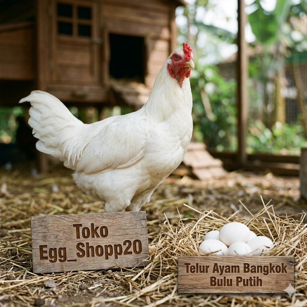 Telur Tetas Ayam Bangkok Bulu Putih Mulus ORI Fertil siap untuk ditetaskan Egg_shopp20