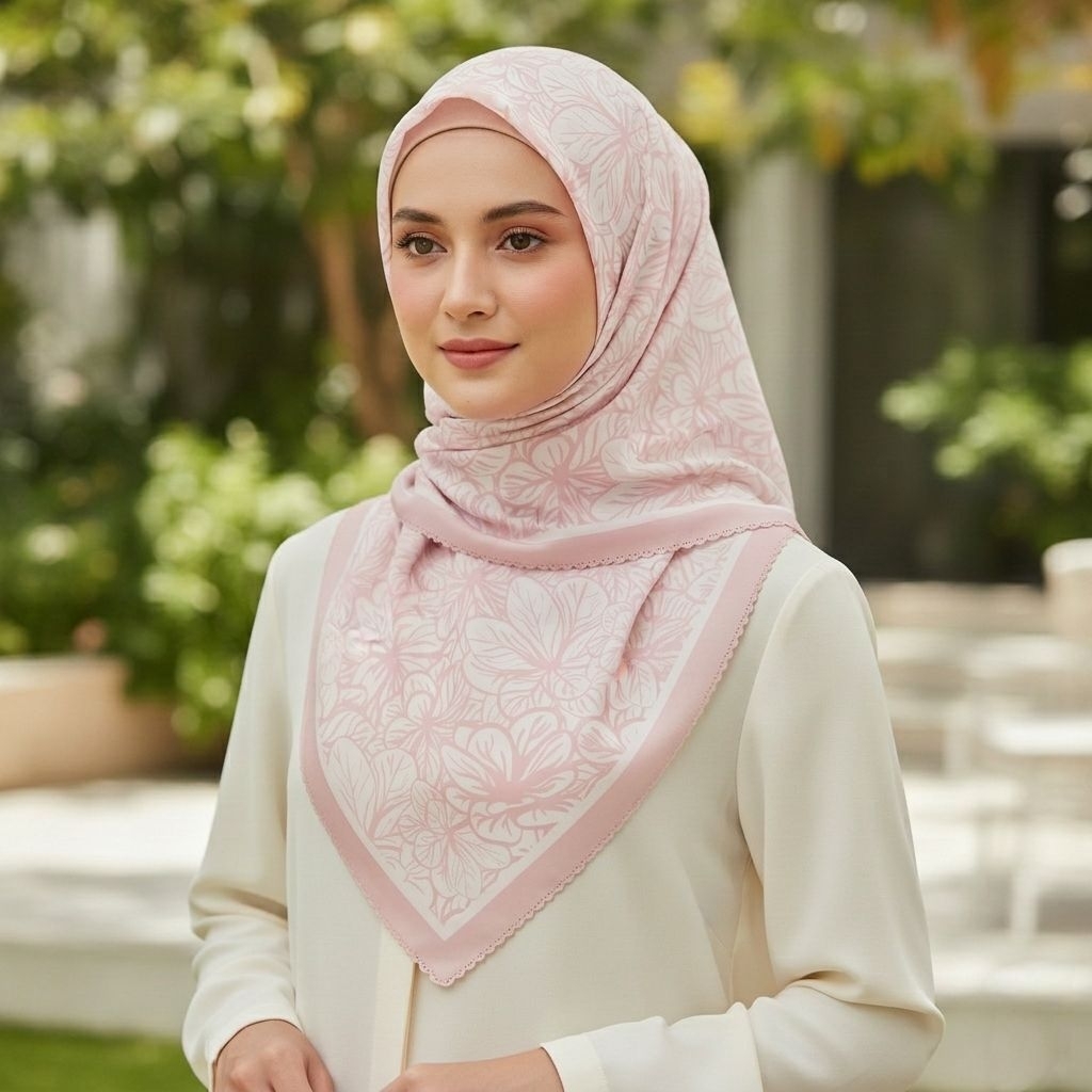 Lush Scarf | Hijab Voal Motif Bunga Pastel Color