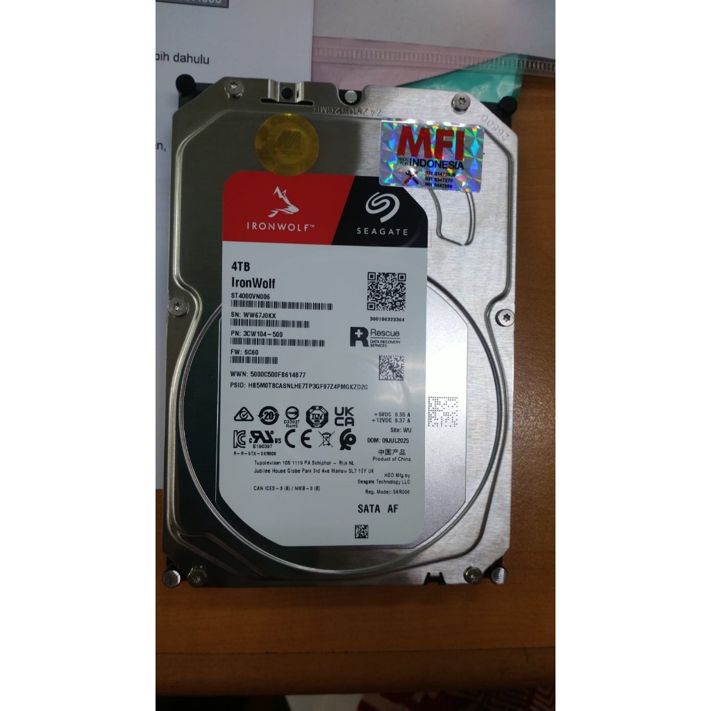 Seagate IronWolf Harddisk NAS 4TB SATA Storage