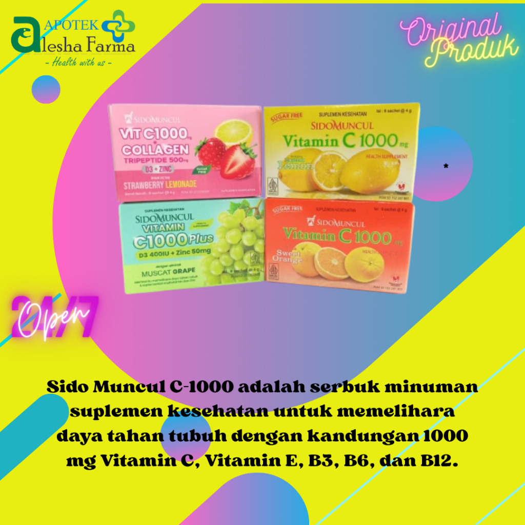 Vitamin C 1000 Box Orange | Lemon | You C1000 | Sidomuncul