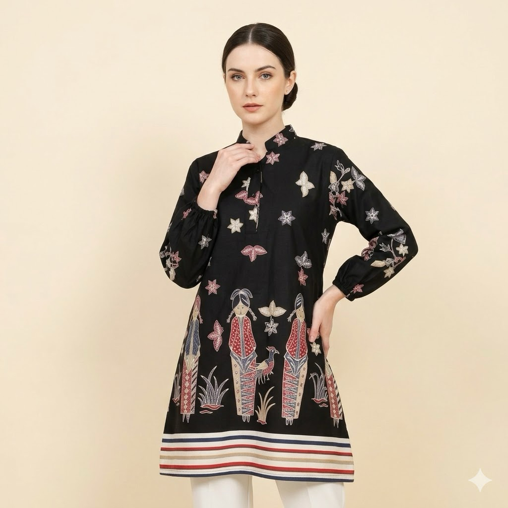 Shanaya Baju Batik Wanita Tunik Sinden Ori Batik Solo Batik Modern