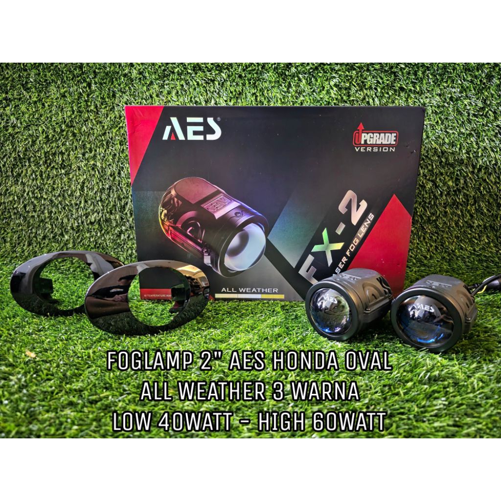 Foglamp 2 AES HONDA OVAL ALL WATER 3 WARNA LOW 40 WATT-HIGH 60 WATT