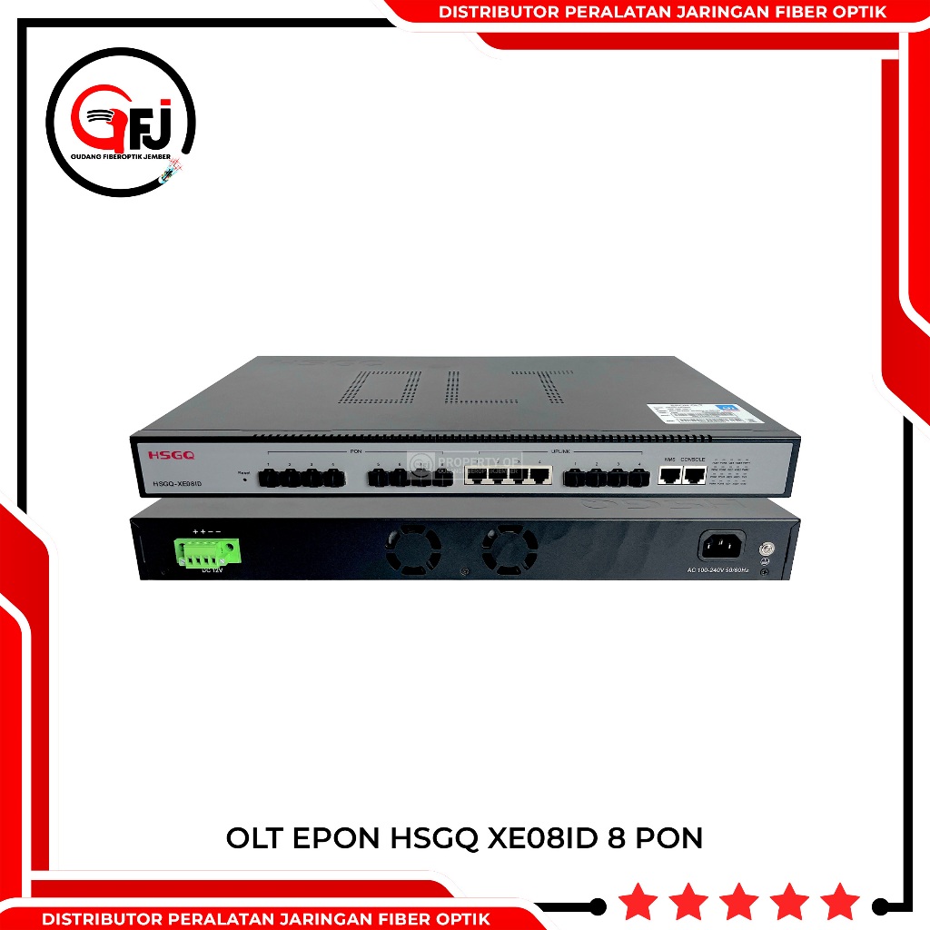 OLT EPON HSGQ XE08ID 8 PON LAYER 3 UPLINK 10G ORIGINAL