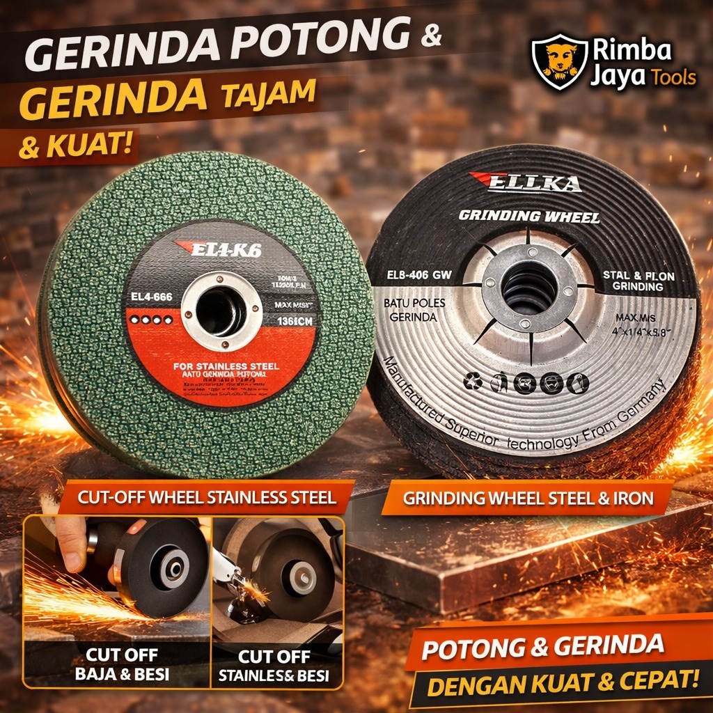 PAKET BATU GERINDA ELLKA 2 Pcs Batu Gerinda Poles + 5 Pcs Batu Gerinda Potong
