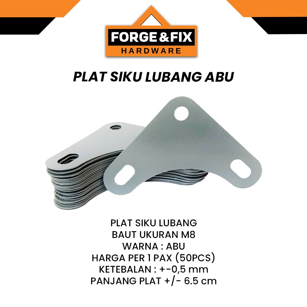 [50PCS] Plat Siku L Lubang Abu-Abu Tipis Lobang Penyangga Rak Besi