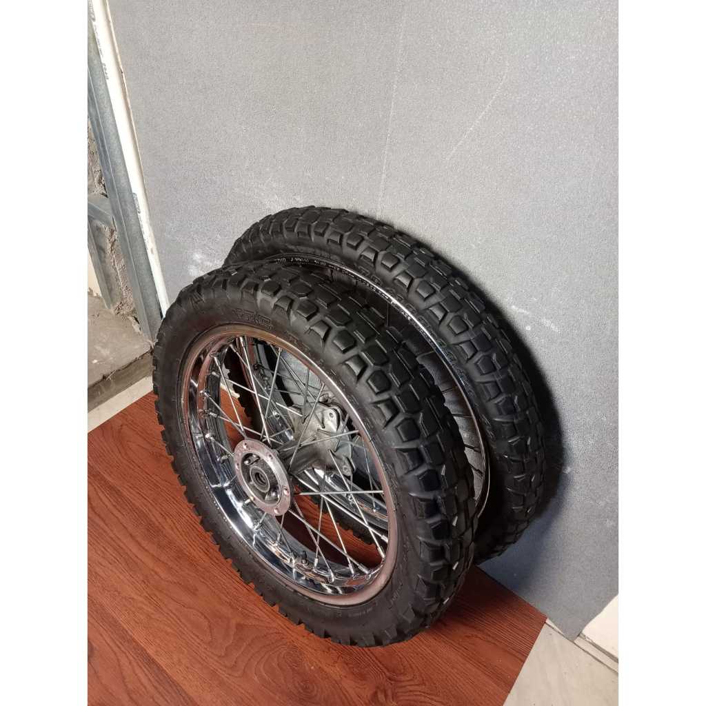 Paket Roda Kawasaki KLX G / KLX S Ukur 16/19 Original Bawaan Motor - Ring 16/19