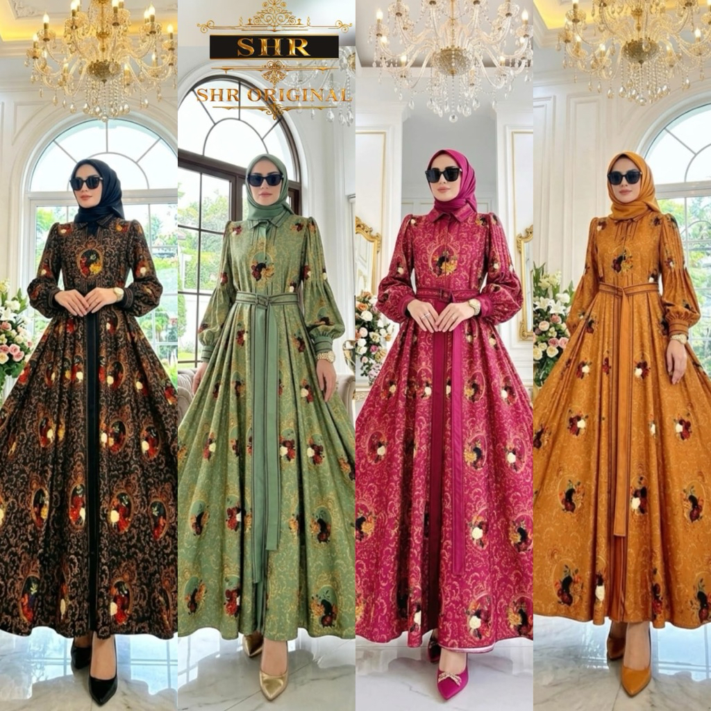 " BY SHR NEW " MAXI DRESSSULTANN  SCUBA CERMIN FULL KANCING BY SHR IMPORT// GAMIS SHR ORI// GAMIS SH