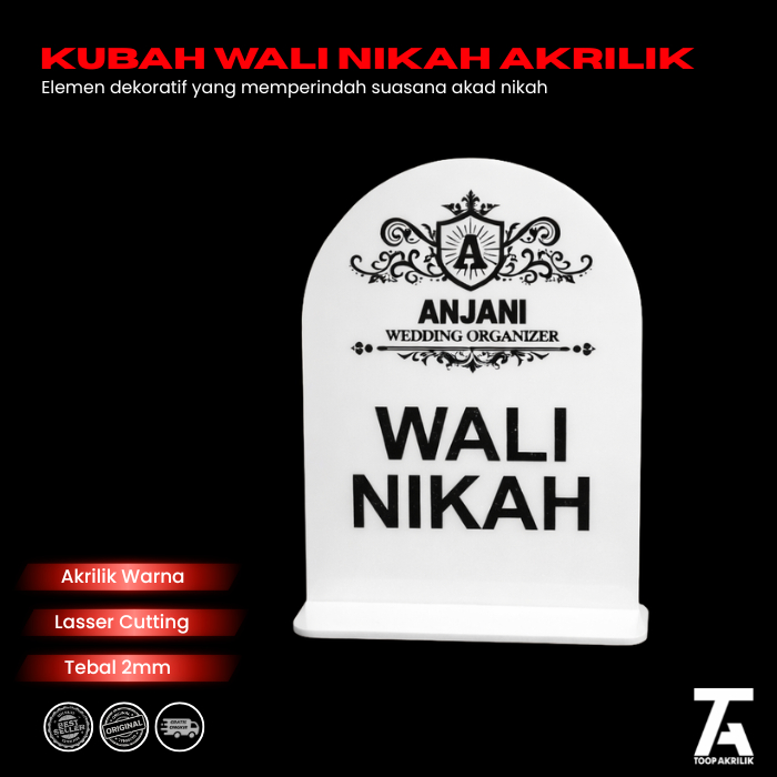 Akrilik Kubah Custom Saksi dan Wali Nikah 2mm