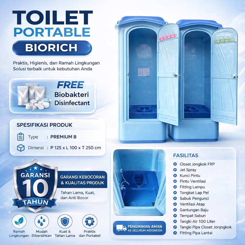 Toilet Portable BIORICH Tipe PREMIUM B WC Portable BIORICH MCK portable BIORICH PREMIUM B TOILET PRA