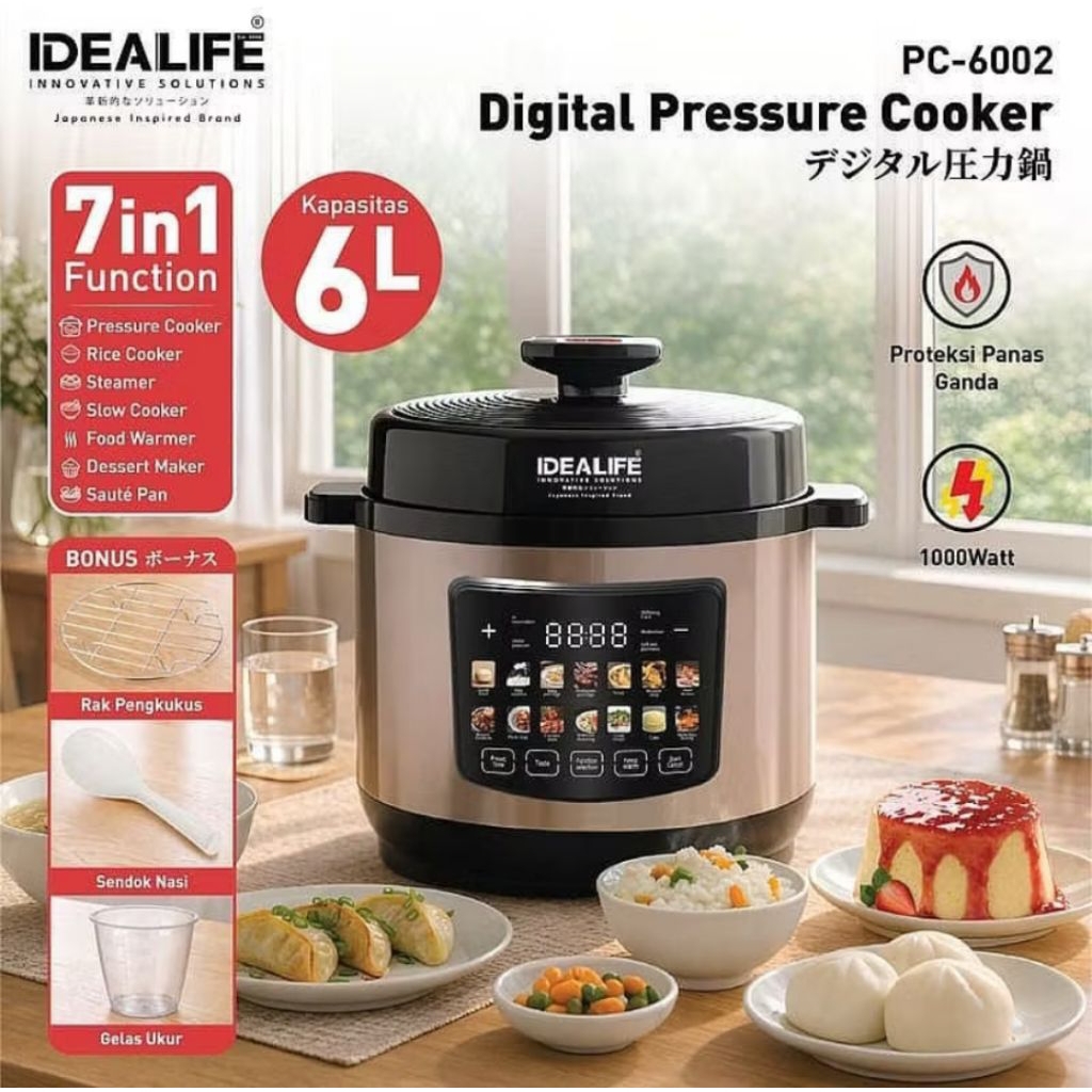 IDEALIFE panci presto elektrik pressure cooker
