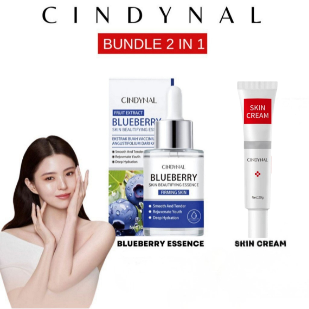 YZKMSKIN - CINDYNAL Bundling Blueberry Essence Serum & Niacinamide Skin Cream Rangkaian Perawatan Wa