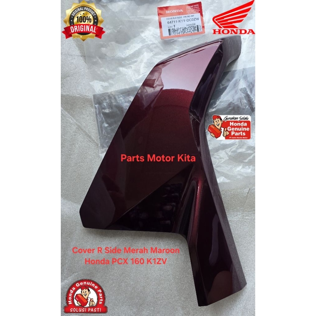 64711K1YDC0ZW Cover Depan Samping Kanan Merah Metalik Glossy Maroon Marun Honda PCX 160 K1ZV Origina