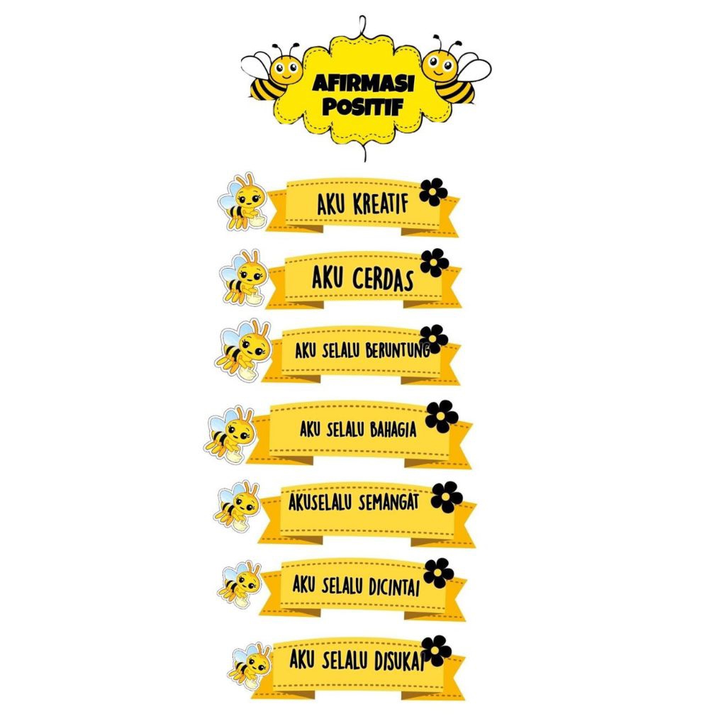 poster Hiasan kelas Afirmasi positif kuning