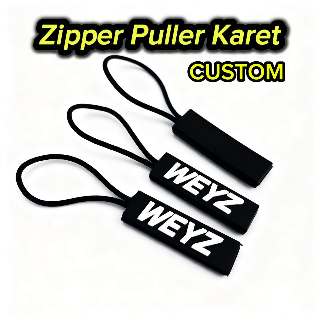(TEMPAT PRODUKSI)Zipper puller tarikan sleting resleting karet rubber custom