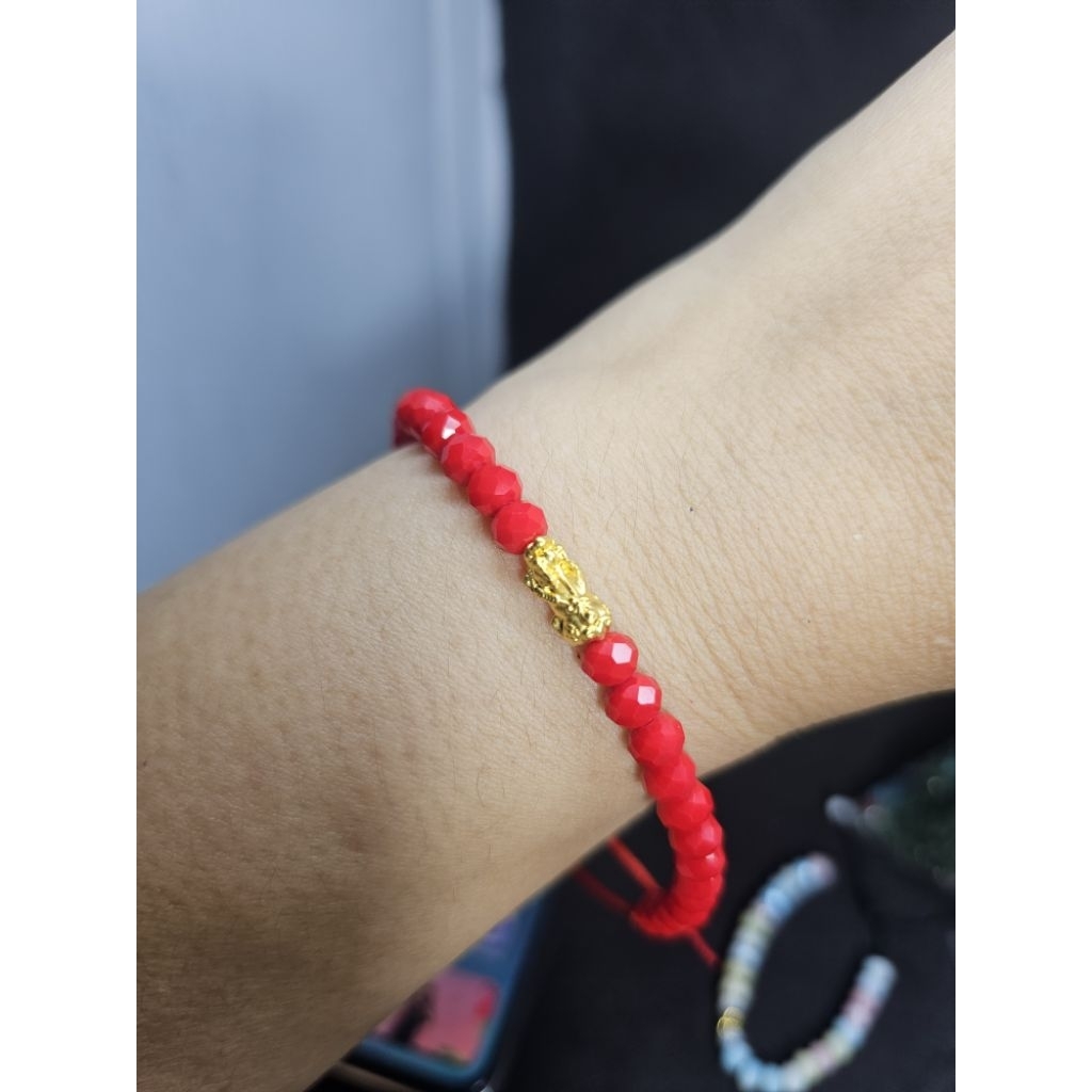 Gelang penarik rejeki Naga pixiu qilin emas asli 24k