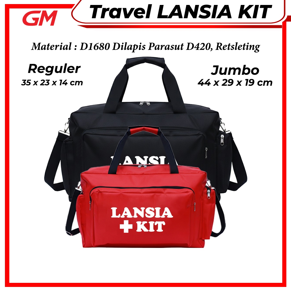 Lansia Kit Jumbo Travel Medical Kit Bag Tas Perlengkapan Medis Emergency Kit P3K SAR First Aid Tas