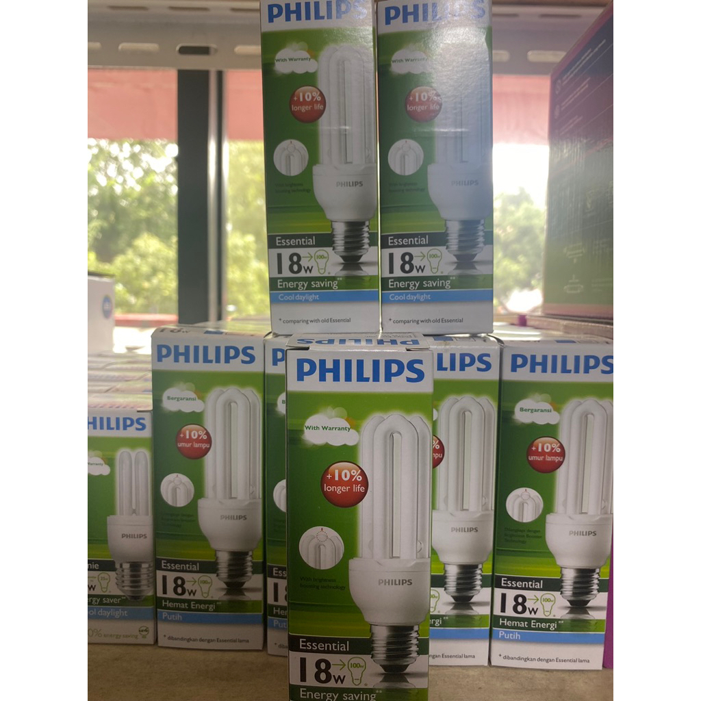 PHILIPS LAMPU ESSENTIAL 18W  WATT PUTIH (HARGA GROSIR & GARANSI) JARI CDL ORIGINAL HARGA SATUAN