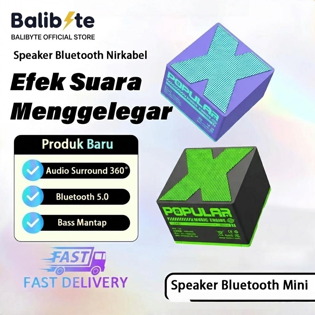 Balibyte Speaker X1 Mini Nirkabel Bluetooth Yang Keren dan Bergaya Pemutar Speaker Portabel Wireless