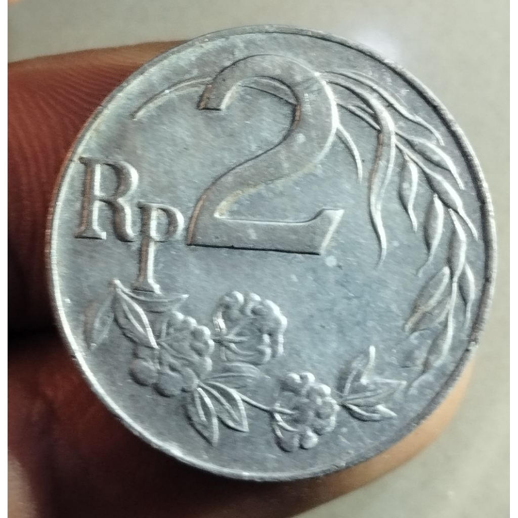 uang koin 2 rupiah thn 1970 bekas beredar masih detail original