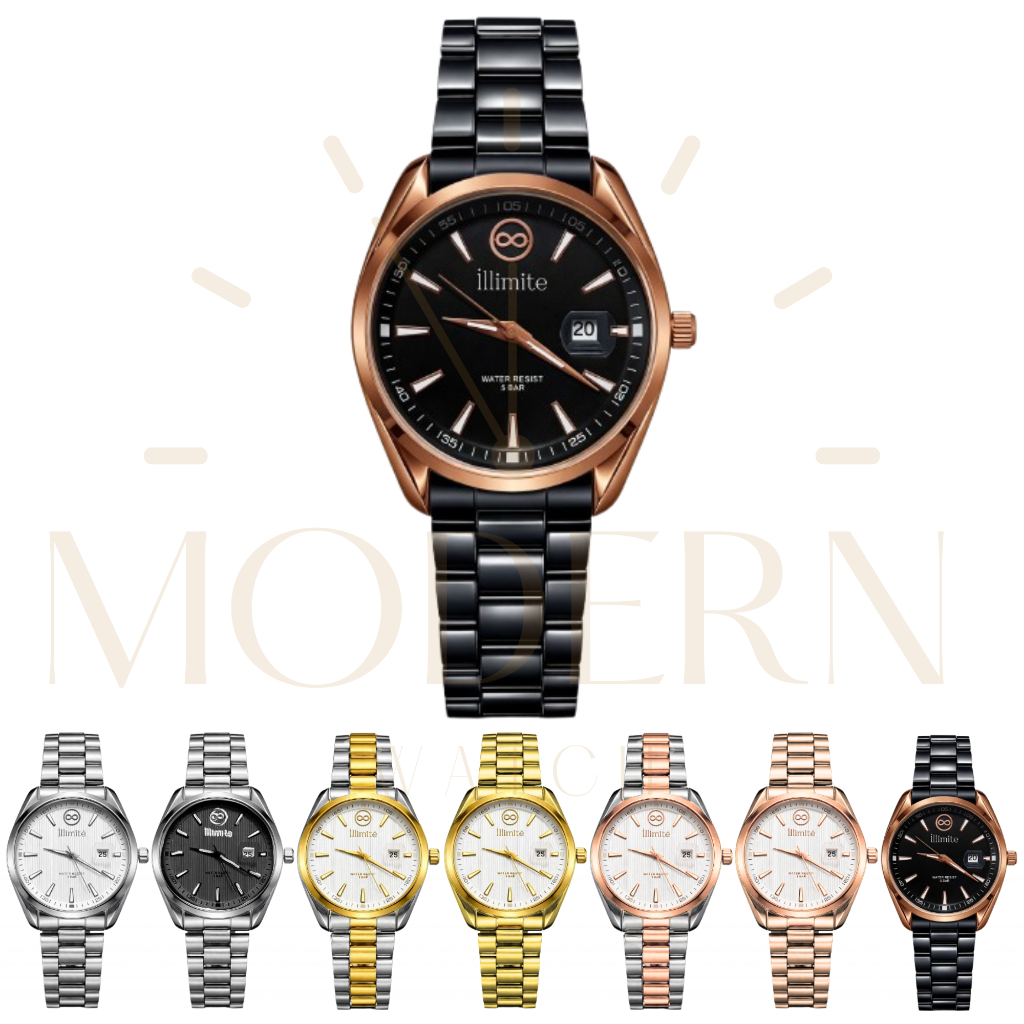 Jam Tangan Pria Anti Air Analog Rantai Hitam Silver Fashion Korea Terbaru Kekinian Cowok Keren Gold