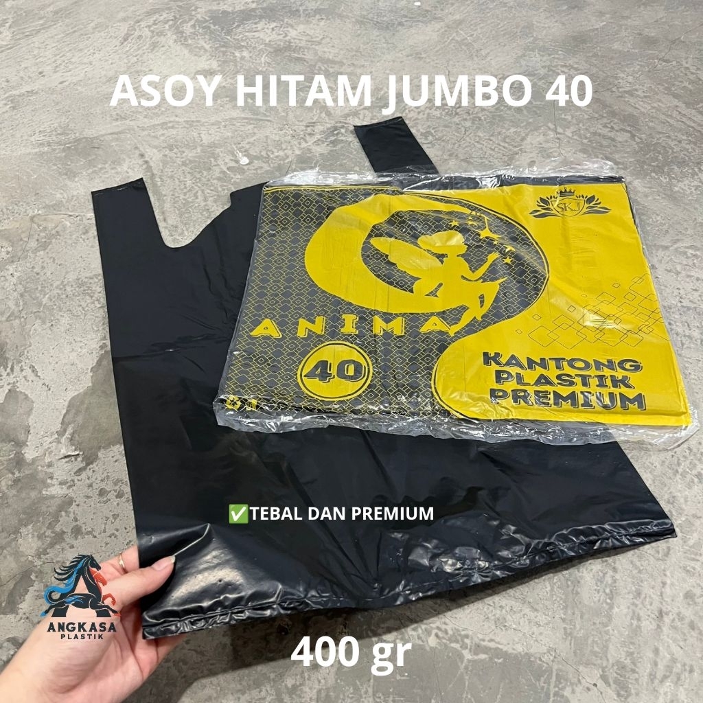 (400gr) Asoy Jumbo Uk 40 TEBAL / Asoy Jumbo Hitam TEBAL / Asoy UK 40 TEBAL / Asoy 40 / Plastik Jumbo
