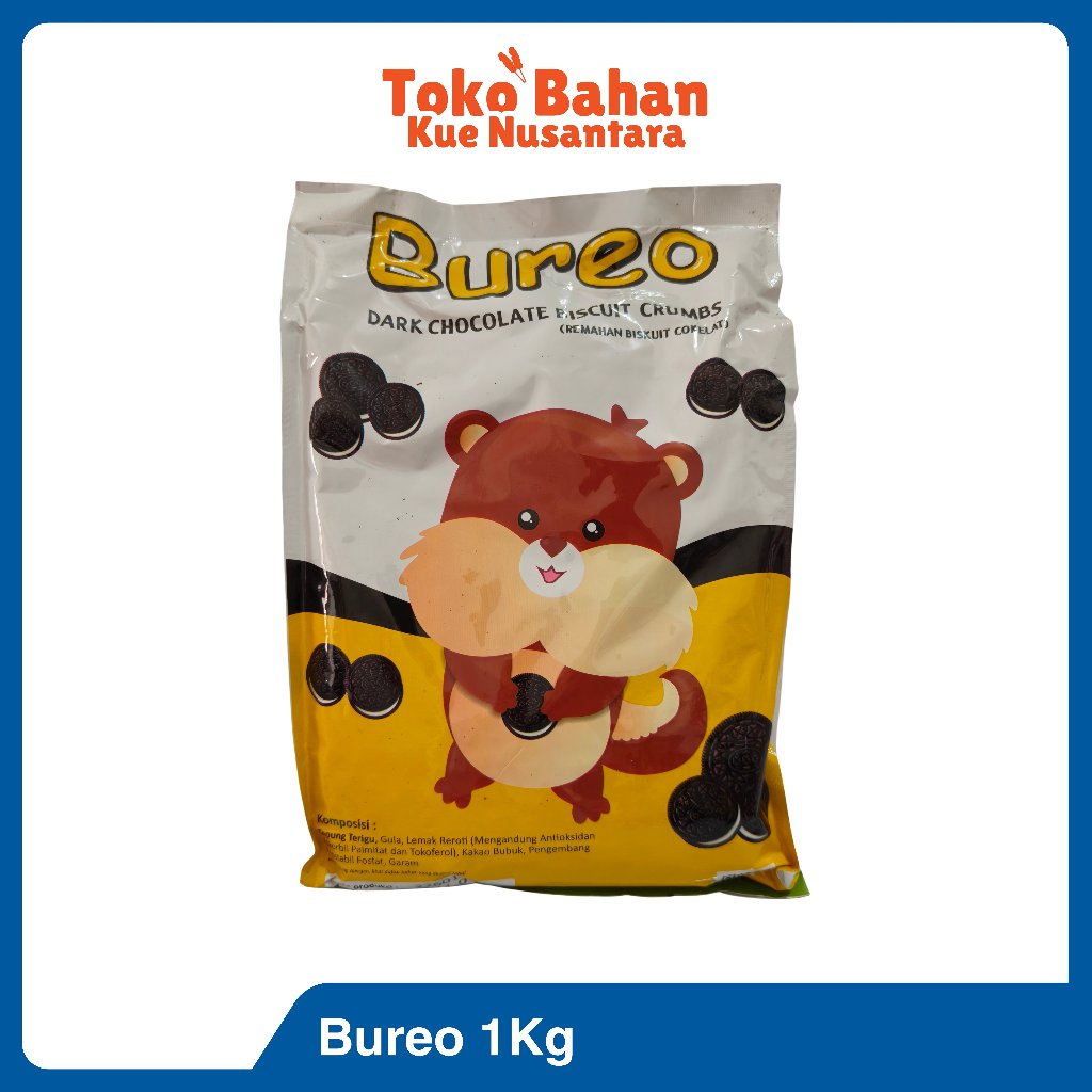 Bureo Crumb Coklat 1kg -  Oreo Hancur | Bubuk Oreo Topping Kue & Minuman, Pilihan Halus & Kasar
