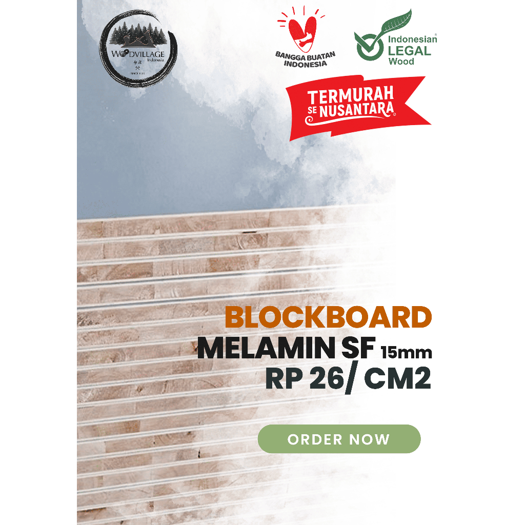 CUSTOM BLOCKBOARD MELAMINE / MELAMINE BLOCK / BBMIN SINGLE FACE 15MM