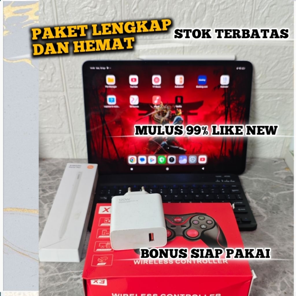 Mi Pad 6S Pro & MI PAD 6 Murah Bonus Lengkap Keyboard Pen Ori Joystick Ram 8 256 Second Like New Tab