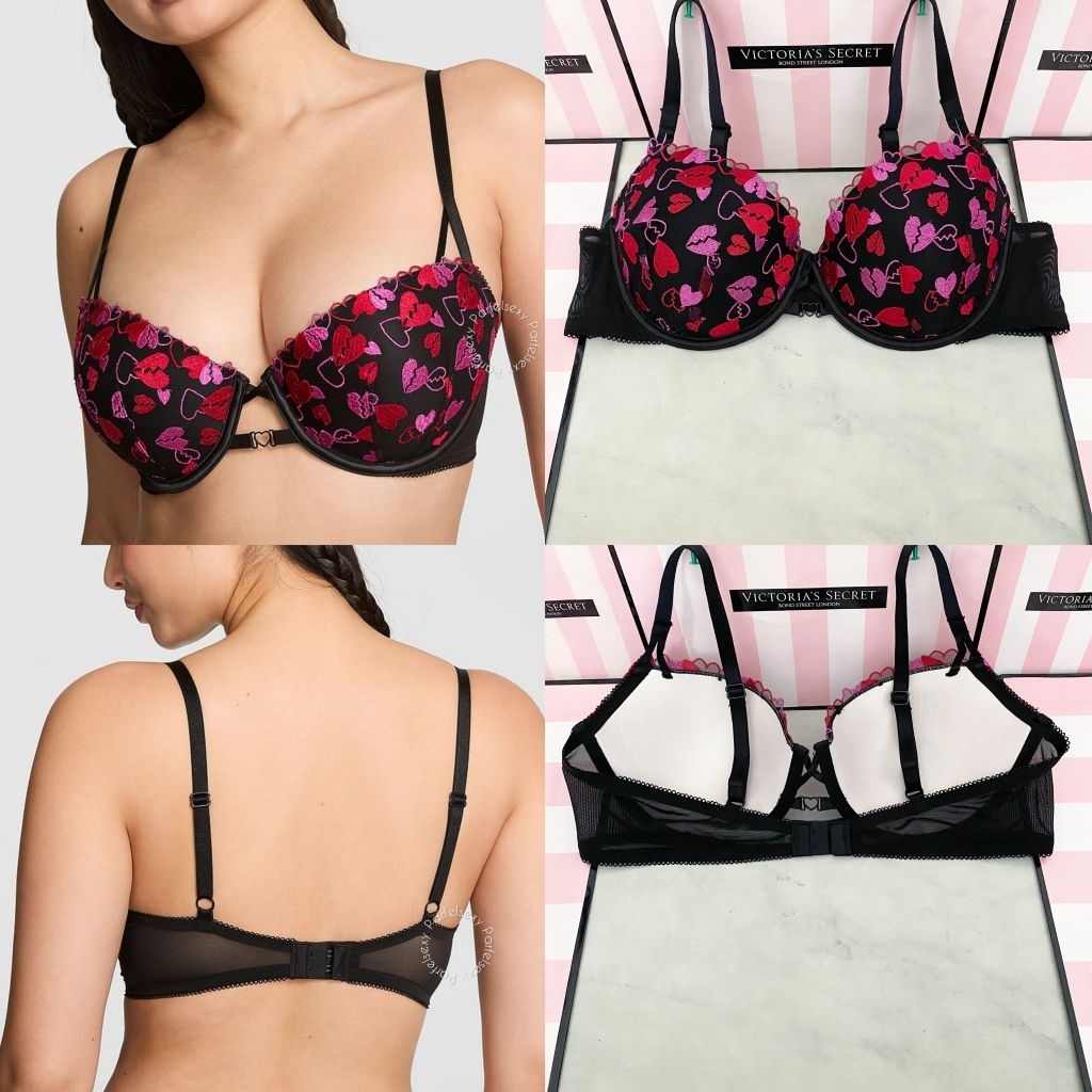 V*S  PINK Tshirt Lightly Lined Bra & Heartbreaker Black Lightly Lined Bra 38C 11151855