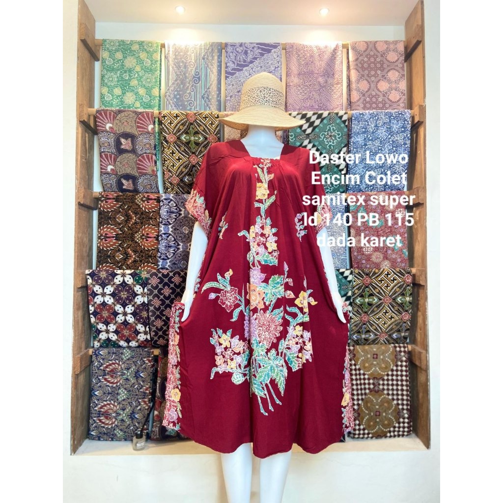 Daster Lowo Encim Colet Bunga Batik Cap Kombinasi Batik Tulis Premium