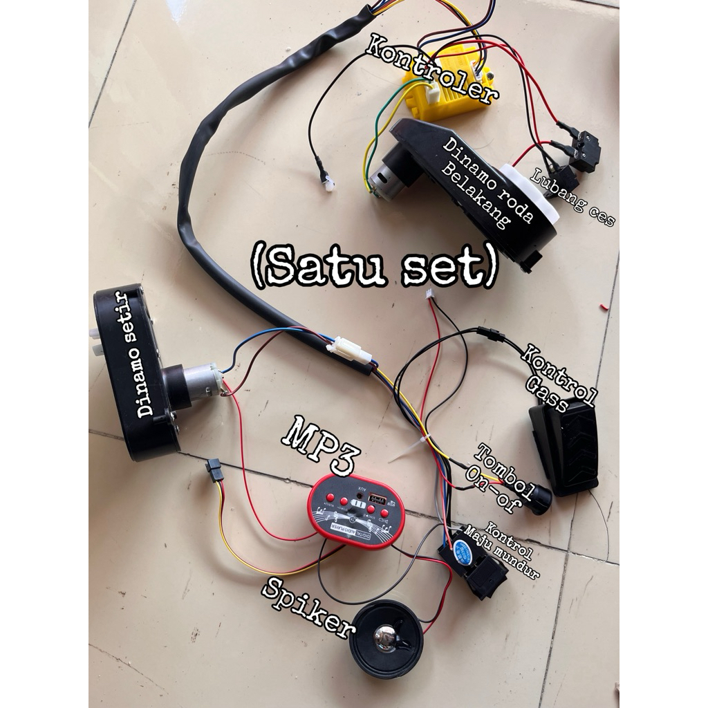 kabel set + dinamo mobil aki 6-12v