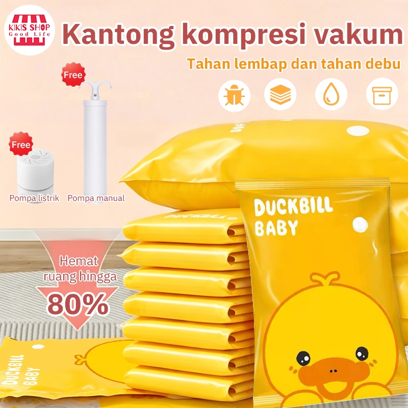 Tas pakaian plastik vacum bag Vacum plastic bag travel Motif kartoon Anti-air dipakai berulang Stora