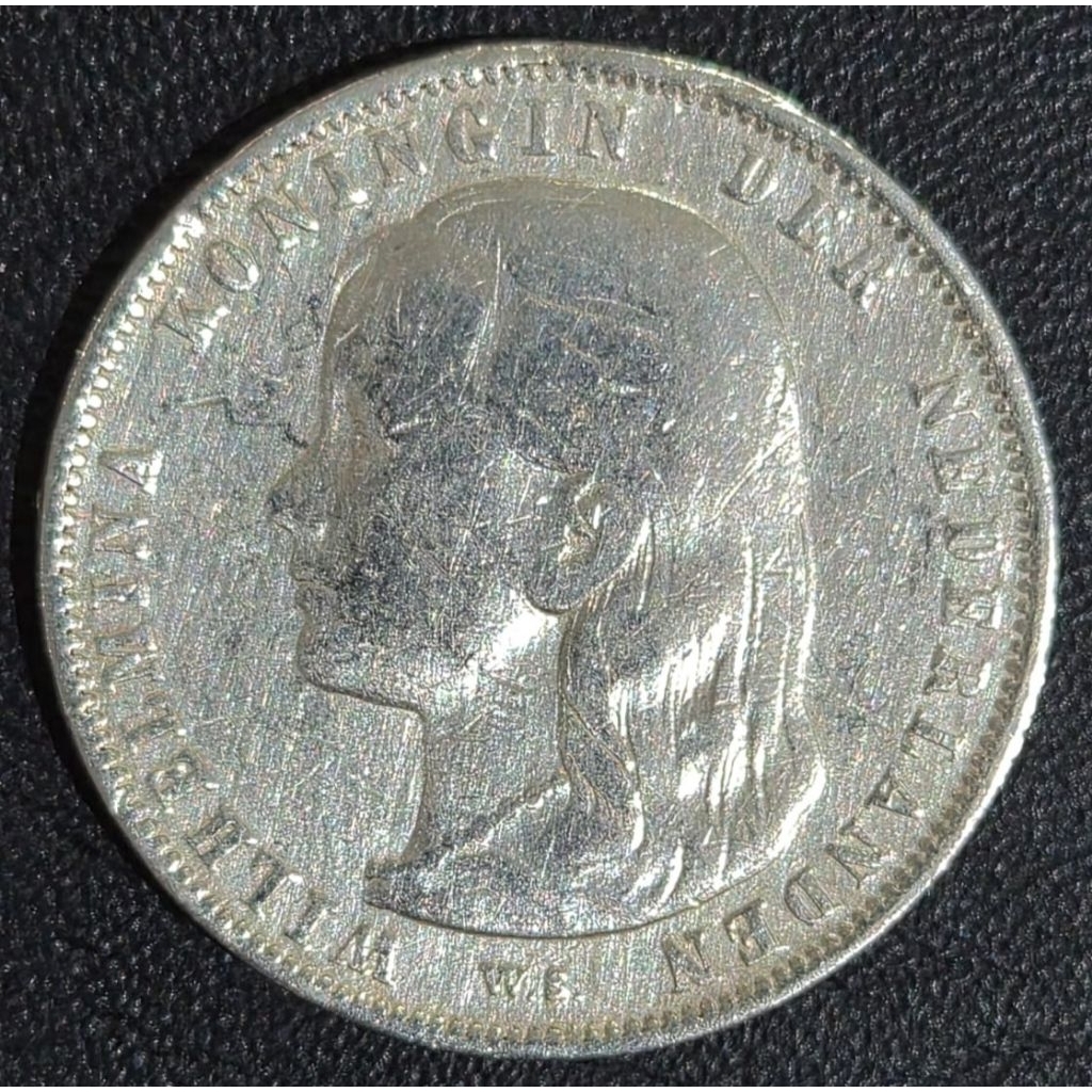 Koin Perak 1 Gulden 1892 Wilhelmina (VF)