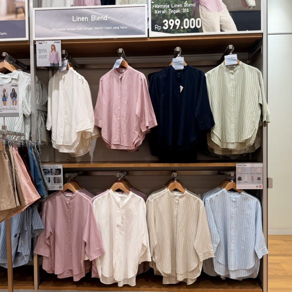 Uniqlo Linen Blend Collar Shirt
