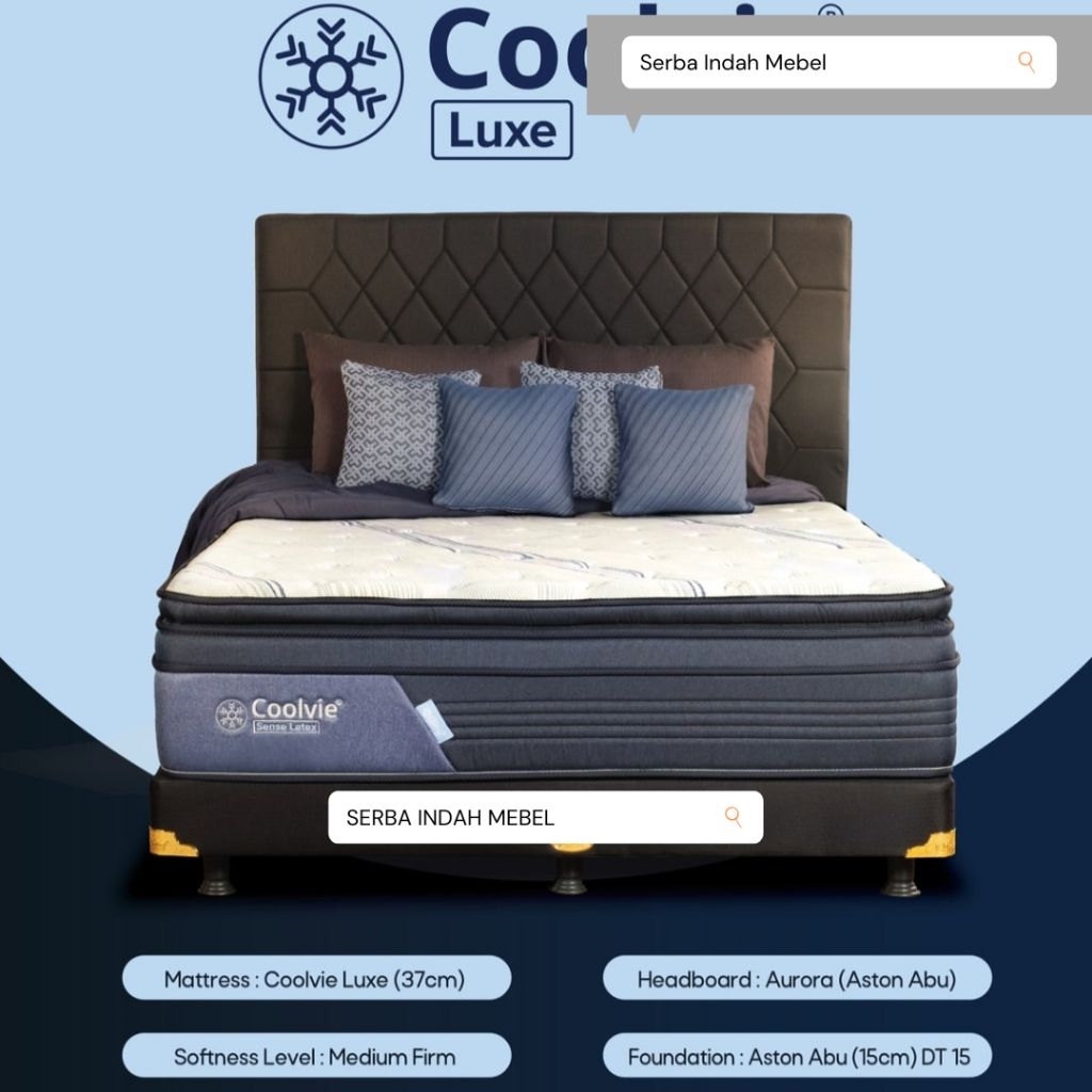 Springbed Central COOLVIE LUXE Sense Latex Cooling Feel Plushtop Pillowtop 90×200 120×200 140x200 16