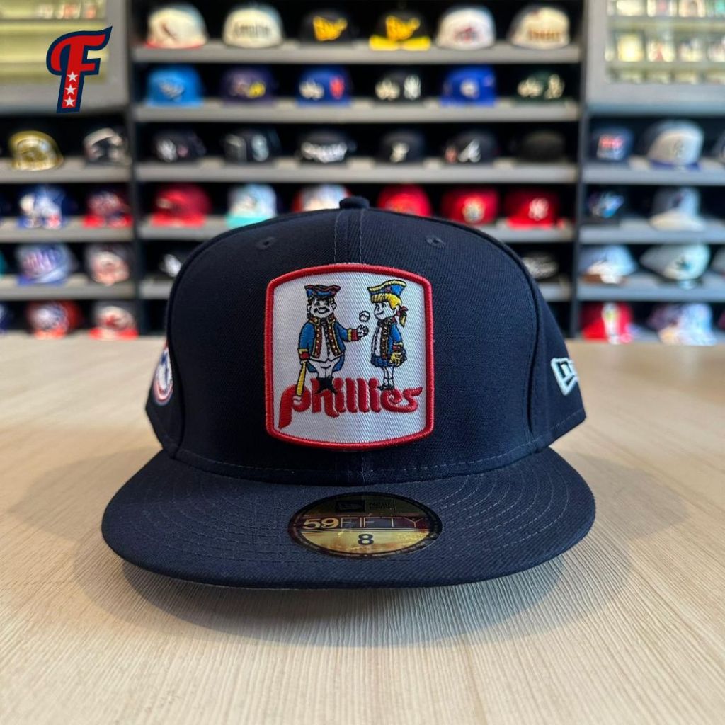 Topi New Era MLB Philadelphia Phillies Retro Logo Navy 59FIFTY Baseball Fitted Hat Original